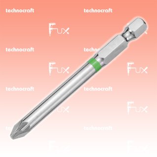 Technocraft PZ2 Pozidriv-Bits mit Farbring grün, 75 mm, 10 Stück